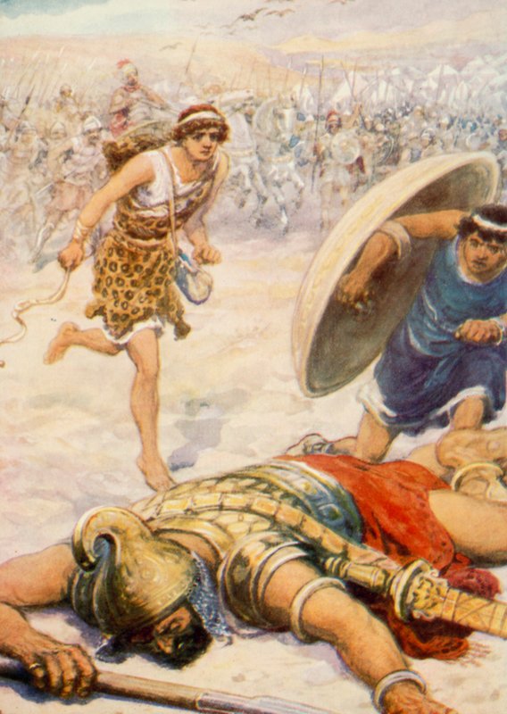 Dávid és az óriás (színes litó) alkotó: Robert Ambrose Dudley