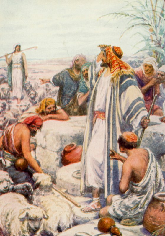 Jacob találkozás Ráhellel (színes litó) alkotó: Robert Ambrose Dudley
