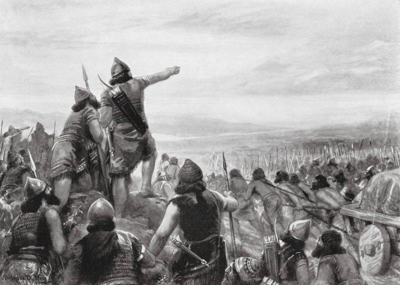 III. Sámsí-Adád rajtaütése a "Nagy-tenger" partján (litográfia) alkotó: Robert Ambrose Dudley