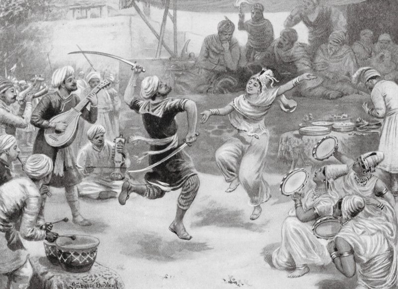 Nagy Akbar császár születése alkalmából rendezett ünnepségek alkotó: Robert Ambrose Dudley
