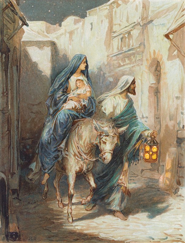 Menekülés Egyiptomba (színes litográfia) alkotó: Robert Ambrose Dudley