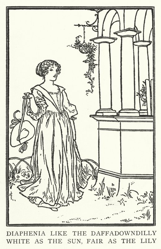 Diaphenia, mint a daffa downdilly, fehér, mint a nap, szép, mint a liliom (litho) alkotó: Robert Anning Bell