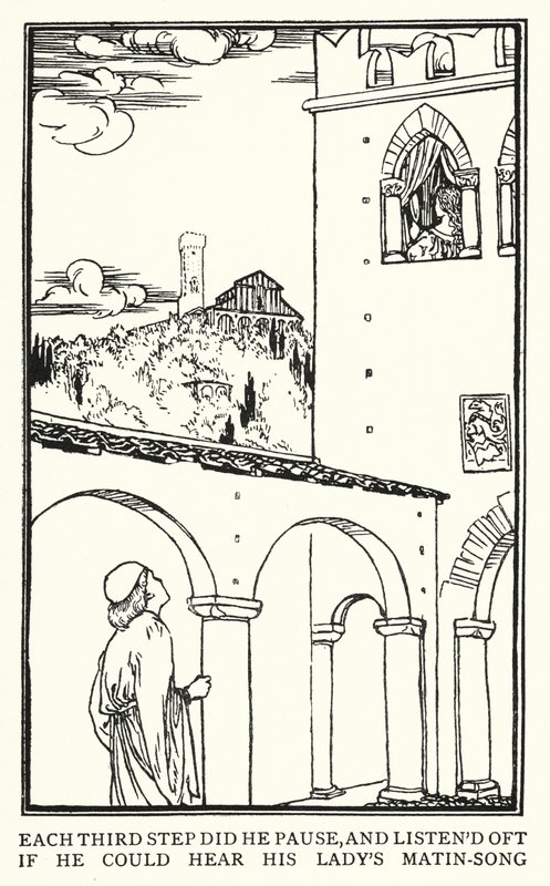 Illusztráció John Keats verseihez: Isabella vagy A bazsalikom edénye (litho) alkotó: Robert Anning Bell