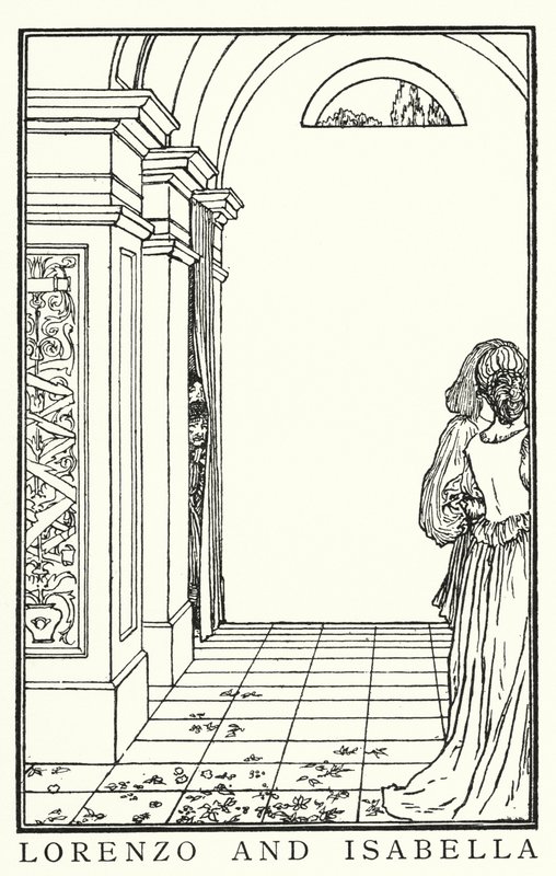 Illusztráció John Keats verseihez: Isabella vagy A bazsalikom edénye (litho) alkotó: Robert Anning Bell