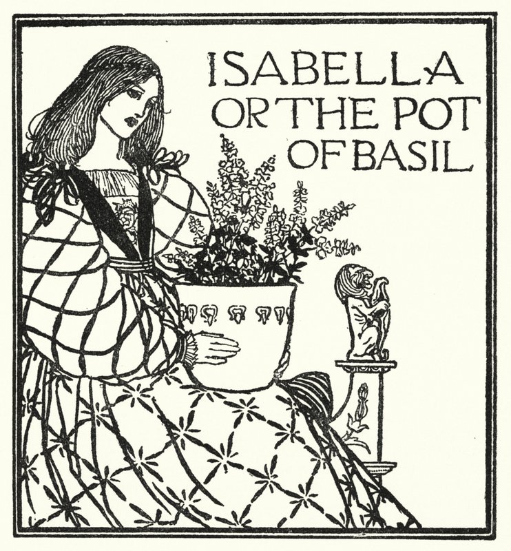 Illusztráció John Keats verseihez: Isabella vagy A bazsalikom edénye (litho) alkotó: Robert Anning Bell