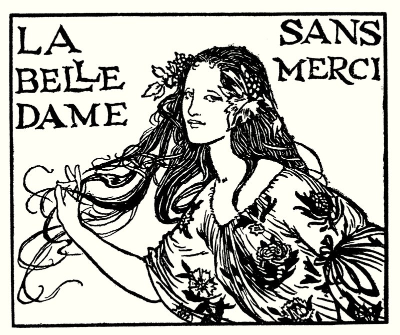 Illusztráció John Keats verseihez: La Belle Dame Sans Merci (litho) alkotó: Robert Anning Bell