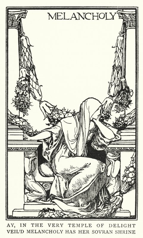 Illusztráció John Keats verseihez: Melankólia (litho) alkotó: Robert Anning Bell