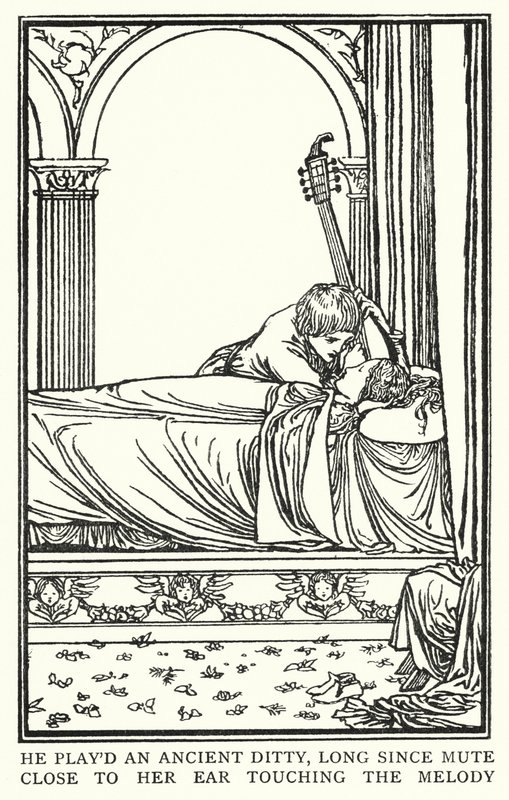 Illusztráció John Keats verseihez: Szent Ágnes estéje (litho) alkotó: Robert Anning Bell