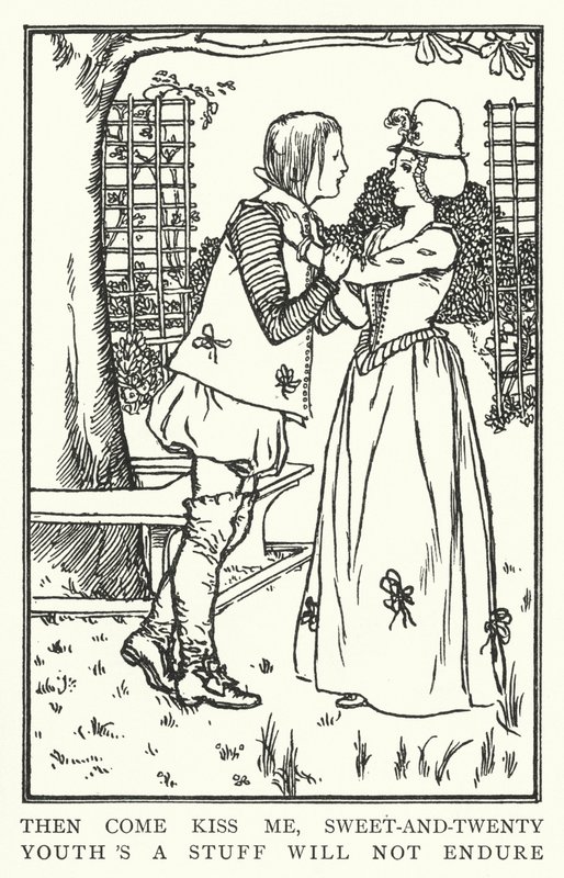 Akkor gyere, csókolj meg, édes-húszas, a fiatalság nem bírja ki (litho) alkotó: Robert Anning Bell