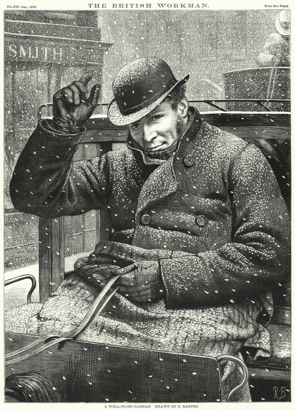 Egy jómódú taxis (metszet) alkotó: Robert Barnes