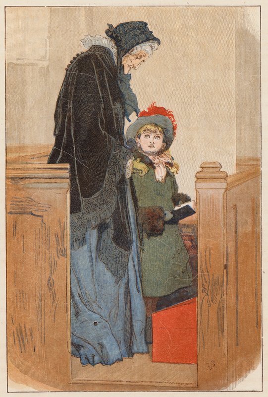 Maud a nagymamája mellett állt (színes litográfia) alkotó: Robert Barnes