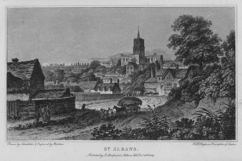 St Albans (metszet) alkotó: Robert Blemell (after) Schnebbelie