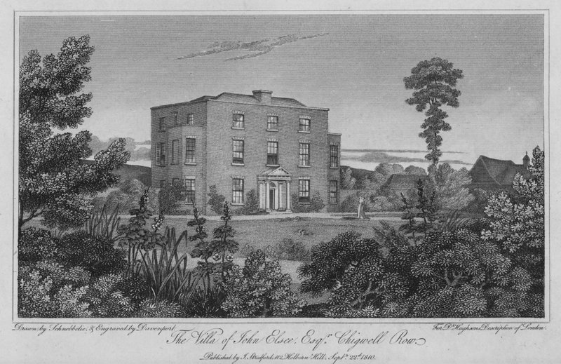 John Elsee villája, Chigwell Row (metszet) alkotó: Robert Blemell (after) Schnebbelie