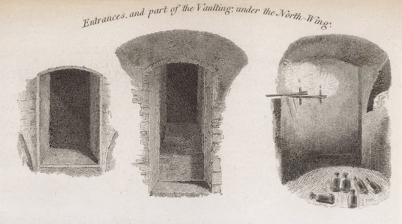 A Crosby Hall bejáratai és az északi szárny alatti boltozat egy része alkotó: Robert Blemell Schnebbelie