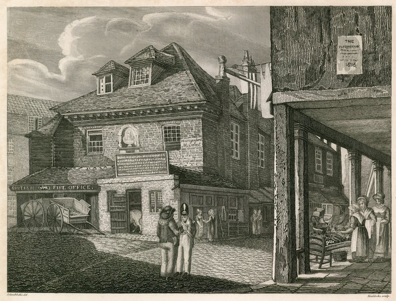Hungerford Market, York Buildings közelében, The Strand, London alkotó: Robert Blemell Schnebbelie