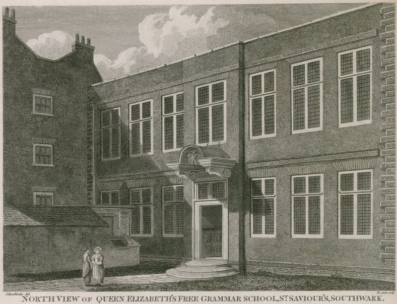 Erzsébet királynő ingyenes gimnáziumának északi nézete, St Saviour