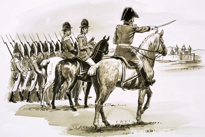 Arthur Wellesley a 23. ezred élén Mysore-nál alkotó: Robert Brook