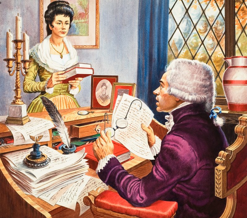 Robespierre és Eleanore Duplay (gouache, papír) alkotó: Robert Brook