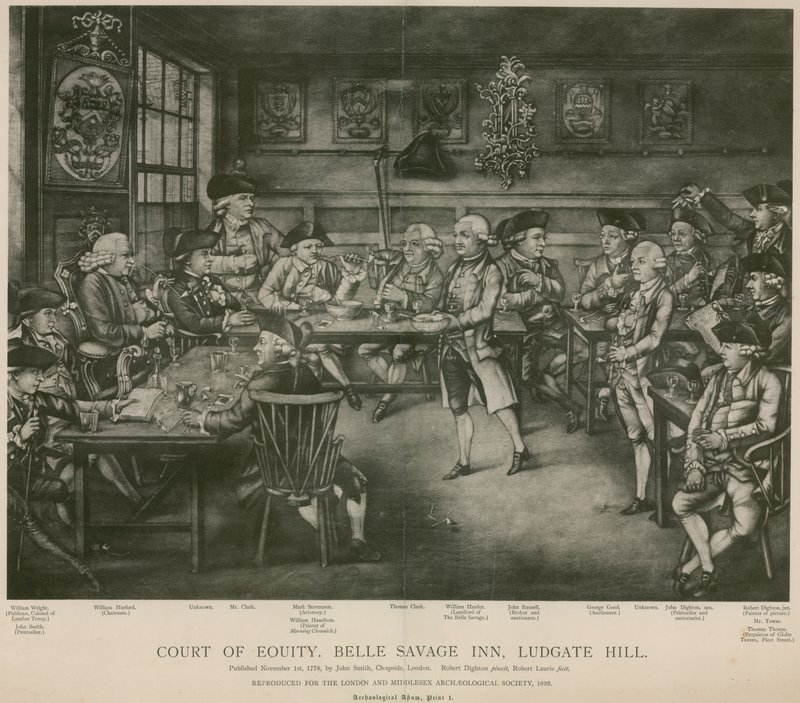 Court of Equity, Belle Savage Inn, Ludgate Hill, London alkotó: Robert Dighton