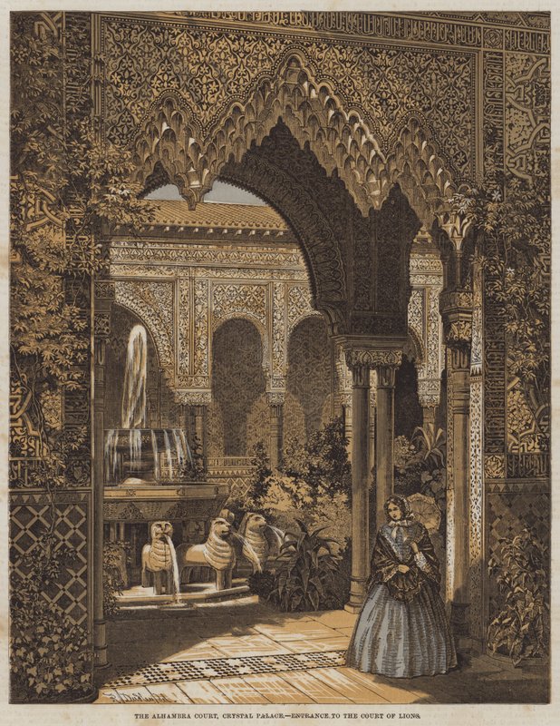 Az Alhambra udvar, a Crystal Palace, az Oroszlánok udvarának bejárata alkotó: Robert Dudley