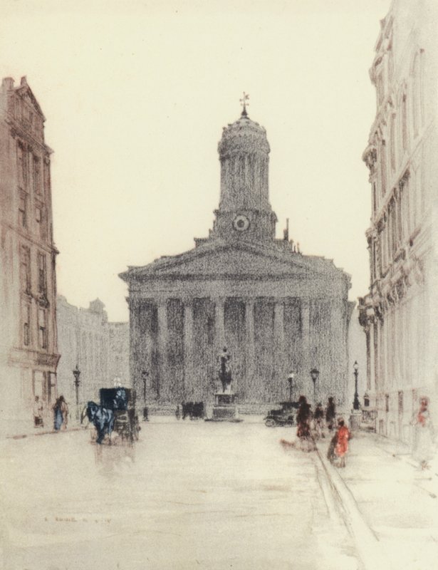 Glasgow: Royal Exchange (színes litográfia) alkotó: Robert Eadie