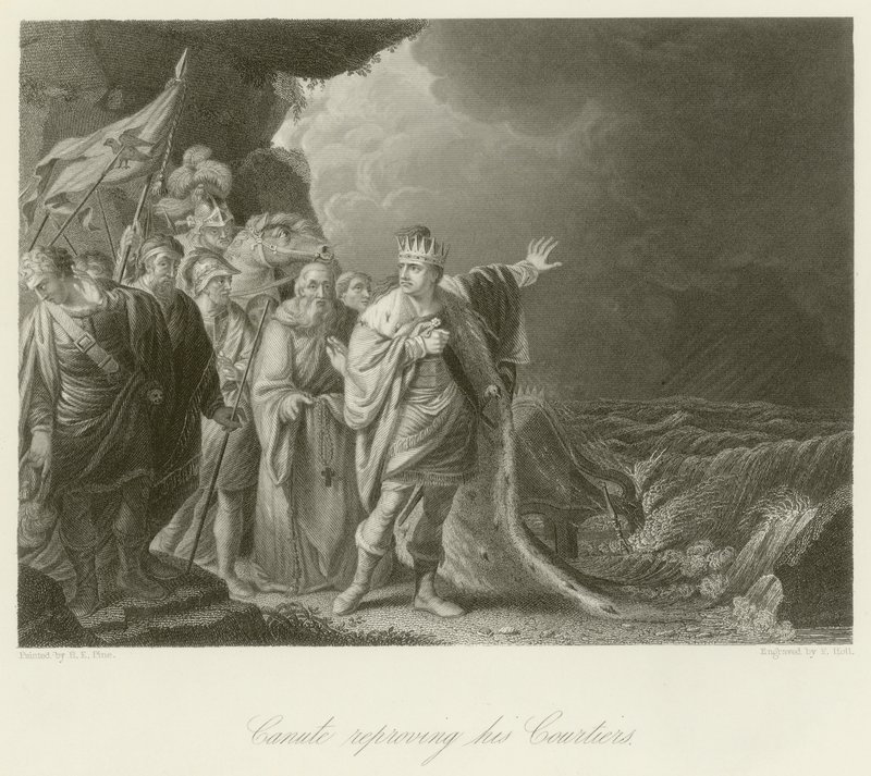 Canute megdorgálja udvaroncait alkotó: Robert Edge Pine