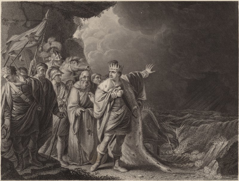 Canute megdorgálja udvaroncait alkotó: Robert Edge Pine