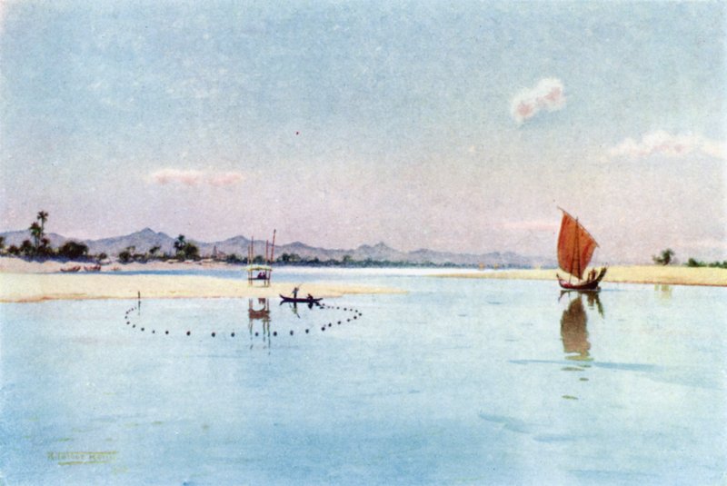 Hálós horgászat az Irrawaddy-n alkotó: Robert George Talbot Kelly