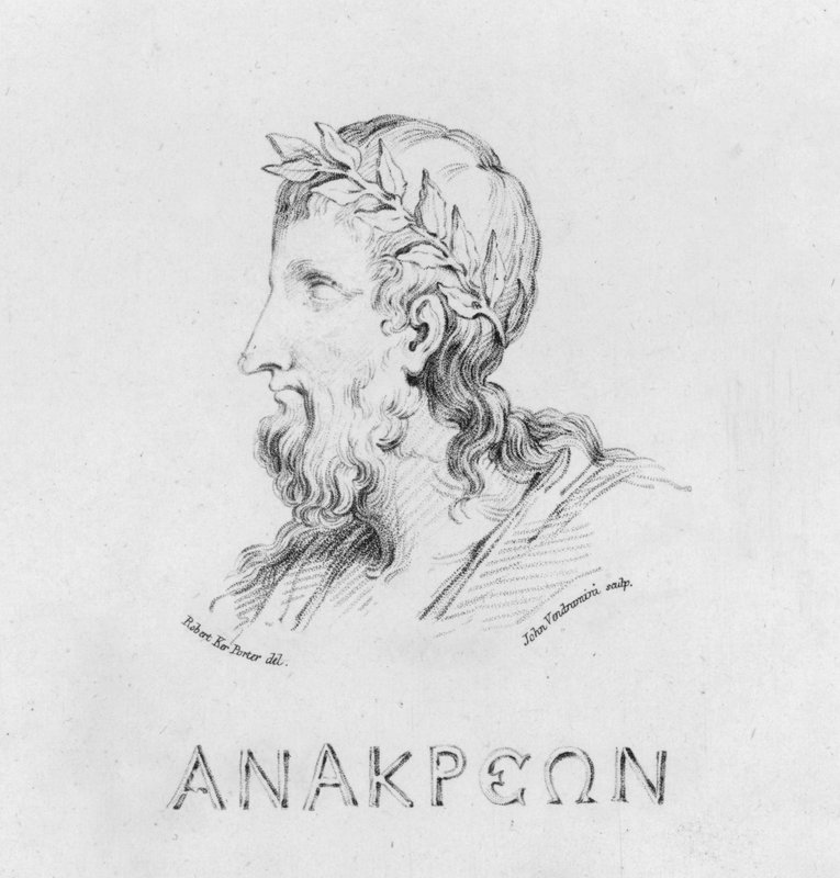Anakreon portréja (metszet) alkotó: Robert Kerr (after) Porter