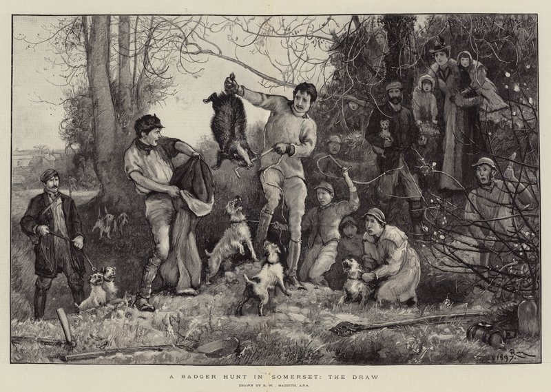 Borzvadászat Somersetben, a sorsolás alkotó: Robert Walker Macbeth