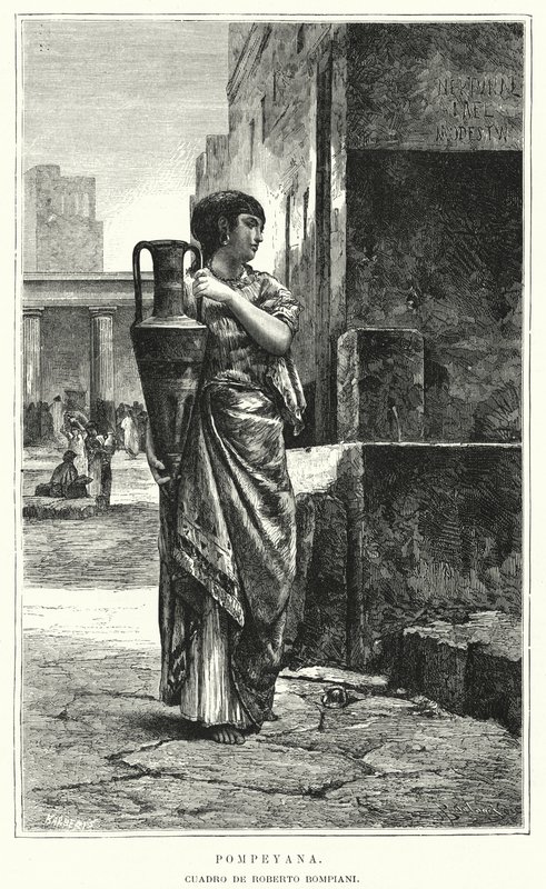 Pompei nő (litho) alkotó: Roberto Bompiani