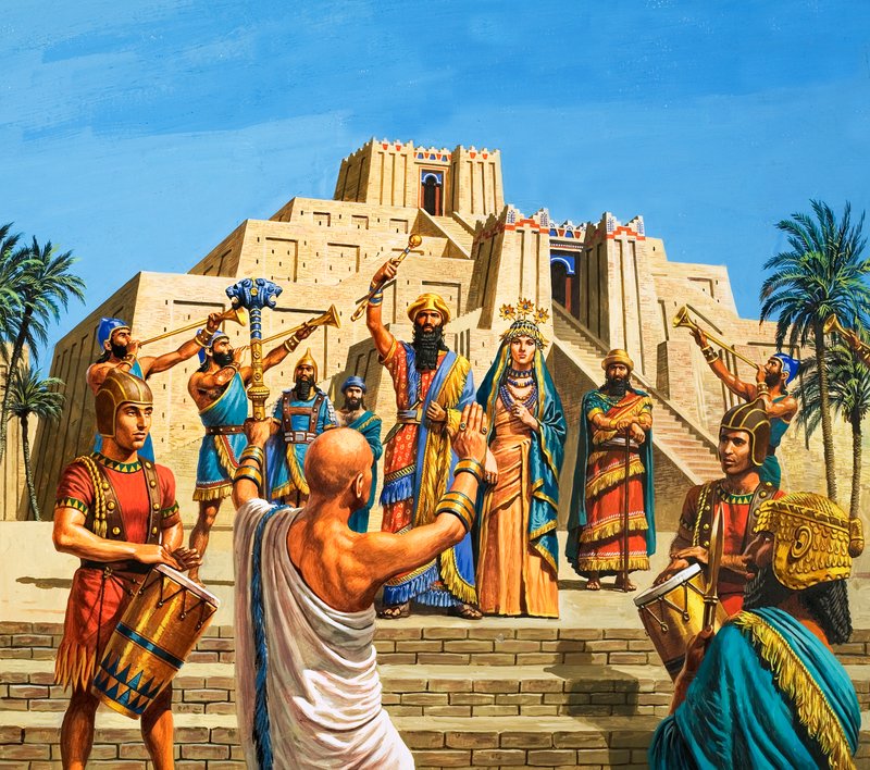 Babilóniai templom, amelyet Sargon dicsőségére emeltek. alkotó: Roger Payne