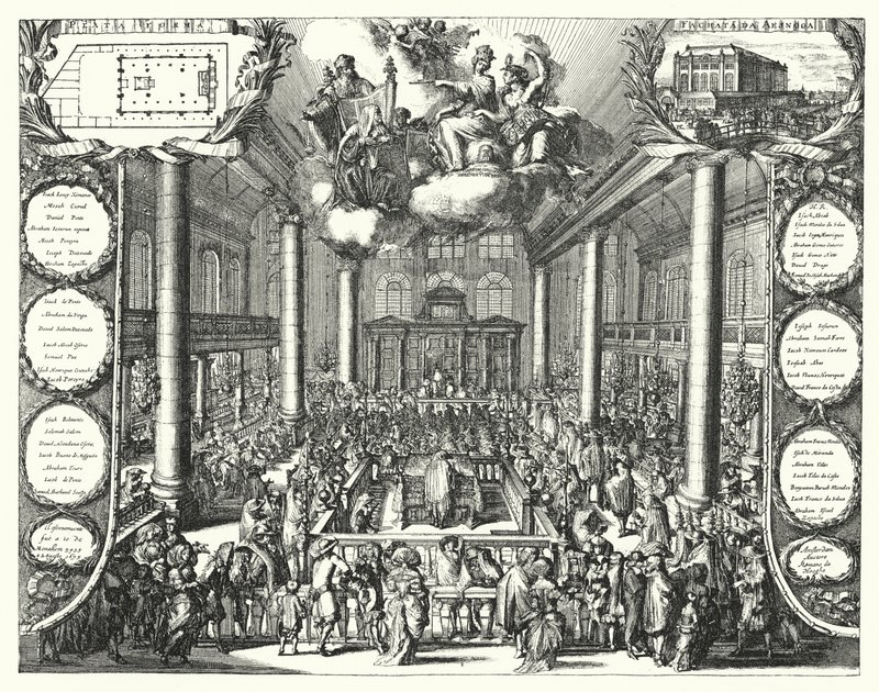 A portugál zsinagóga, Amszterdam alkotó: Romeyn de (after) Hooghe