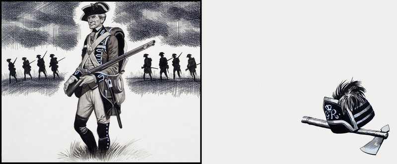 Brit katona az amerikai függetlenségi háború idején (gouache, papír) alkotó: Ron Embleton