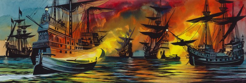A spanyol armada veresége alkotó: Ron Embleton