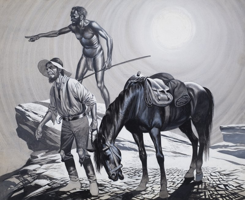 Edward Eyre (1815-1901) (gouache, papír) alkotó: Ron Embleton