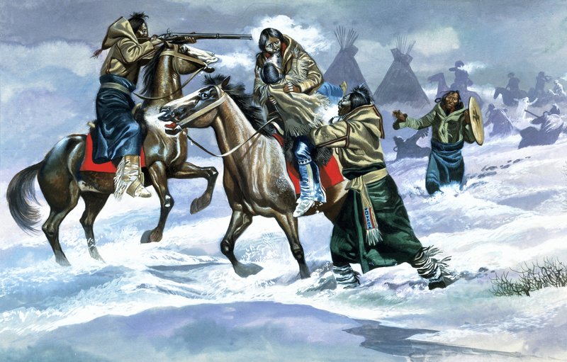 Indiánok a hóban alkotó: Ron Embleton