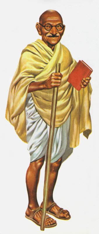 Mahatma Gandhi (színes litográfia) alkotó: Ron Embleton
