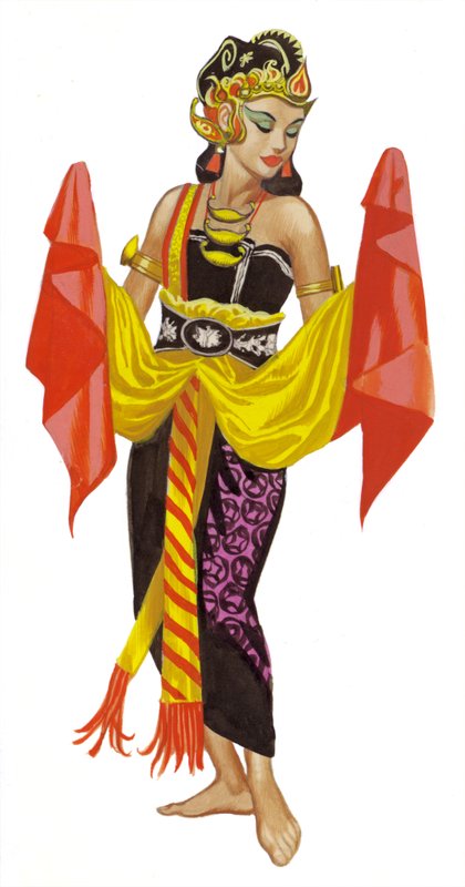Mata Hari táncol (gouache, papír) alkotó: Ron Embleton
