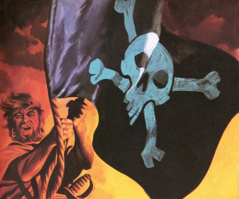A Jolly Roger felhúzása alkotó: Ron Embleton