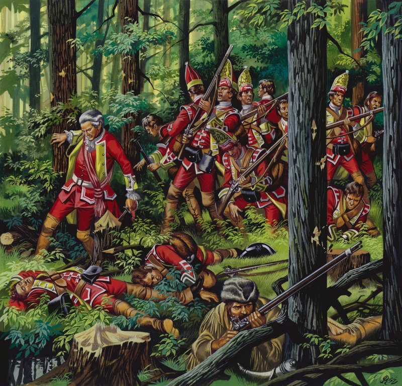 A braddocki mészárlás (gouache, papír) alkotó: Ron Embleton