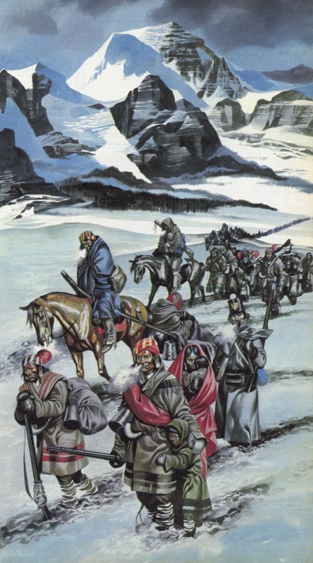 A könnyek ösvénye, a Cherokee Nemzetség erőszakos áttelepítése alkotó: Ron Embleton