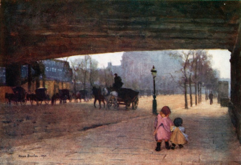 A Hungerford híd alatt alkotó: Rose Maynard Barton