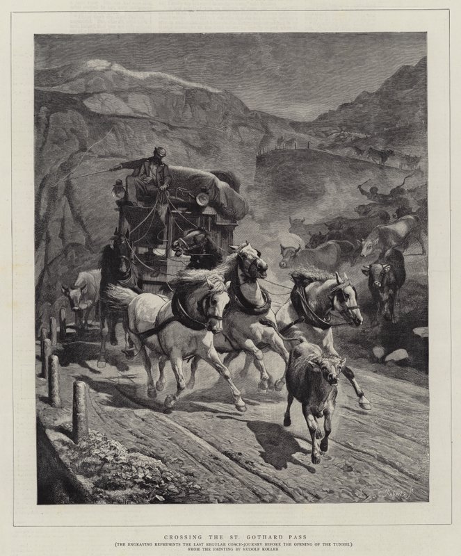 Átkelés a St Gotthard-hágón alkotó: Rudolf Johann Koller