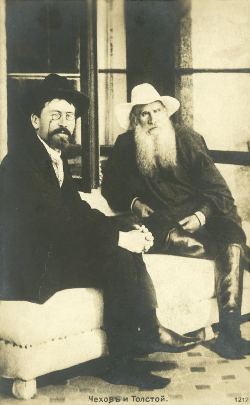 Anton Csehov és Lev Tolsztoj Jaltában, Krímben, 1900 alkotó: Russian Photographer