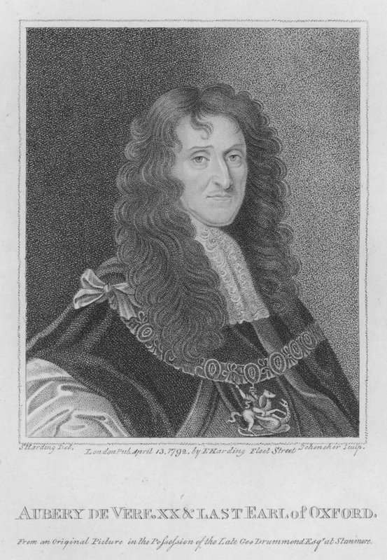 Aubery de Vere, XX és Oxford utolsó grófja (metszet) alkotó: S. (after) Harding