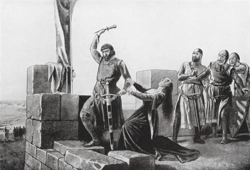 Alonso de Guzman tőrét dobja Don Juannak (litográfia) alkotó: Salvador (after) Martinez Cubells
