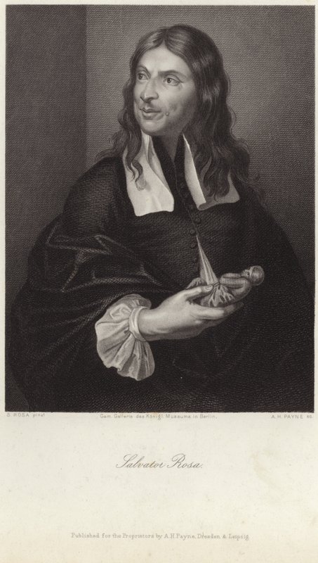 Salvator Rosa portréja (metszet) alkotó: Salvator (after) Rosa
