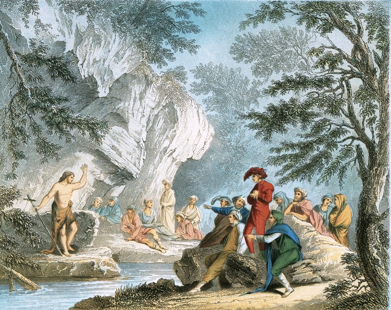 Keresztelő János prédikál a pusztában alkotó: Salvator Rosa