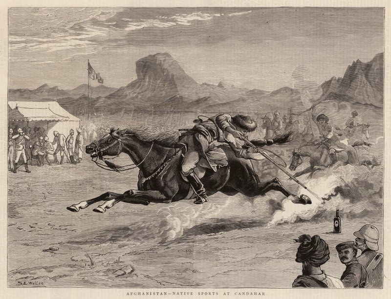 Afganisztán, natív sportok Candaharban alkotó: Samuel Edmund Waller